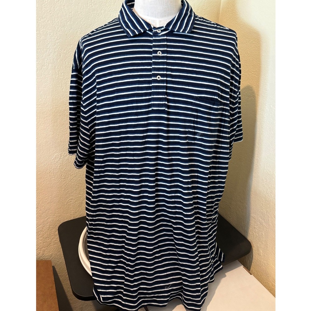 Polo Ralph Lauren Mens 3XB Regatta Blue Striped Polo Shirt Anchor Logo NWT
